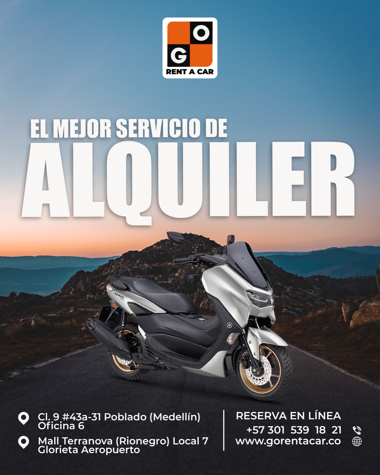 alquila una Moto en Medellín