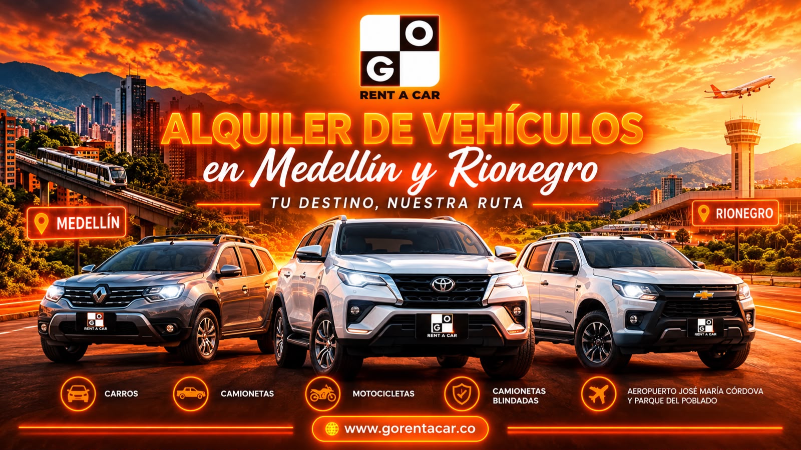 Alquiler de vehículos en Medellín