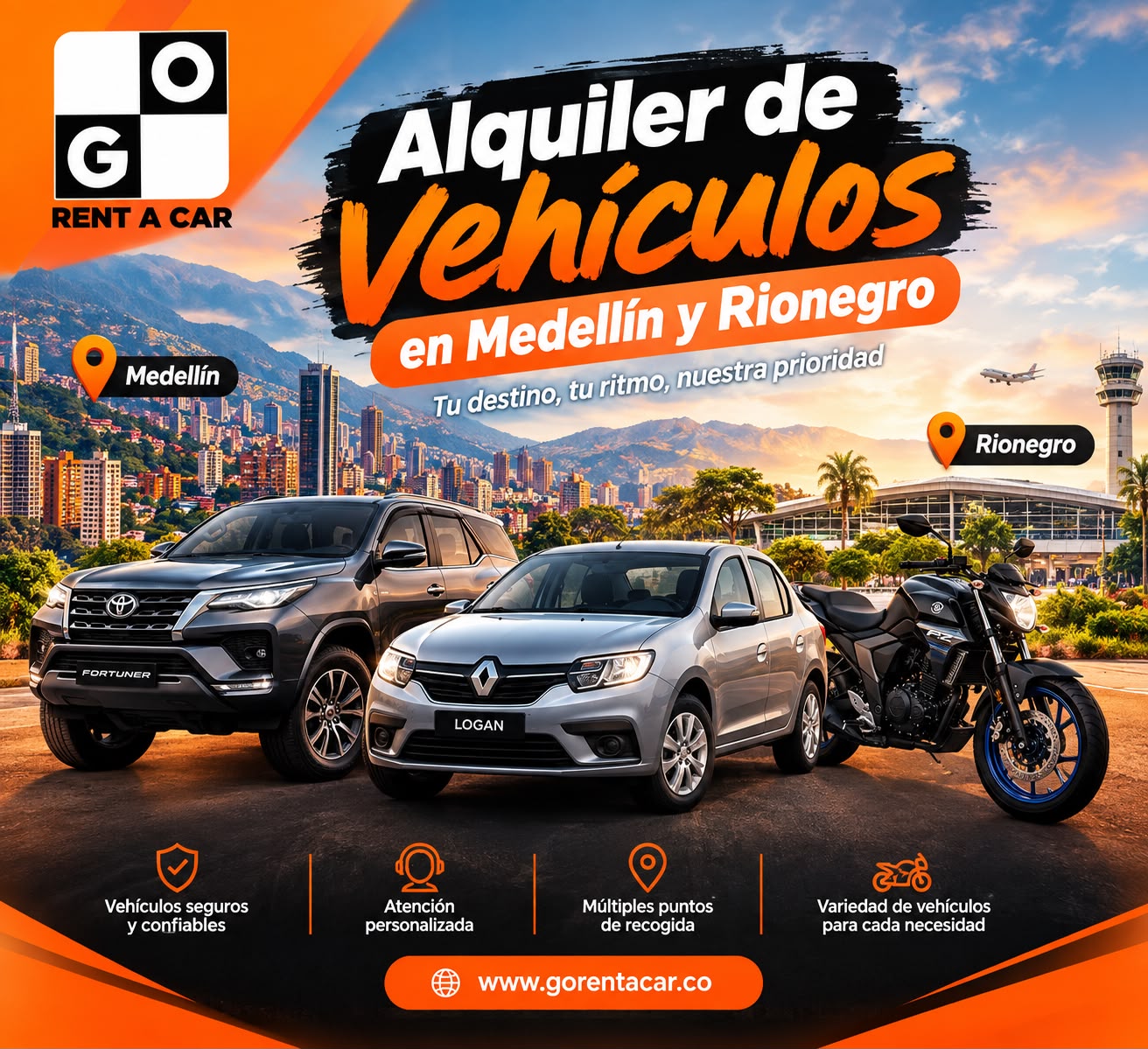 Alquiler de Vehículos en Medellín y Rionegro