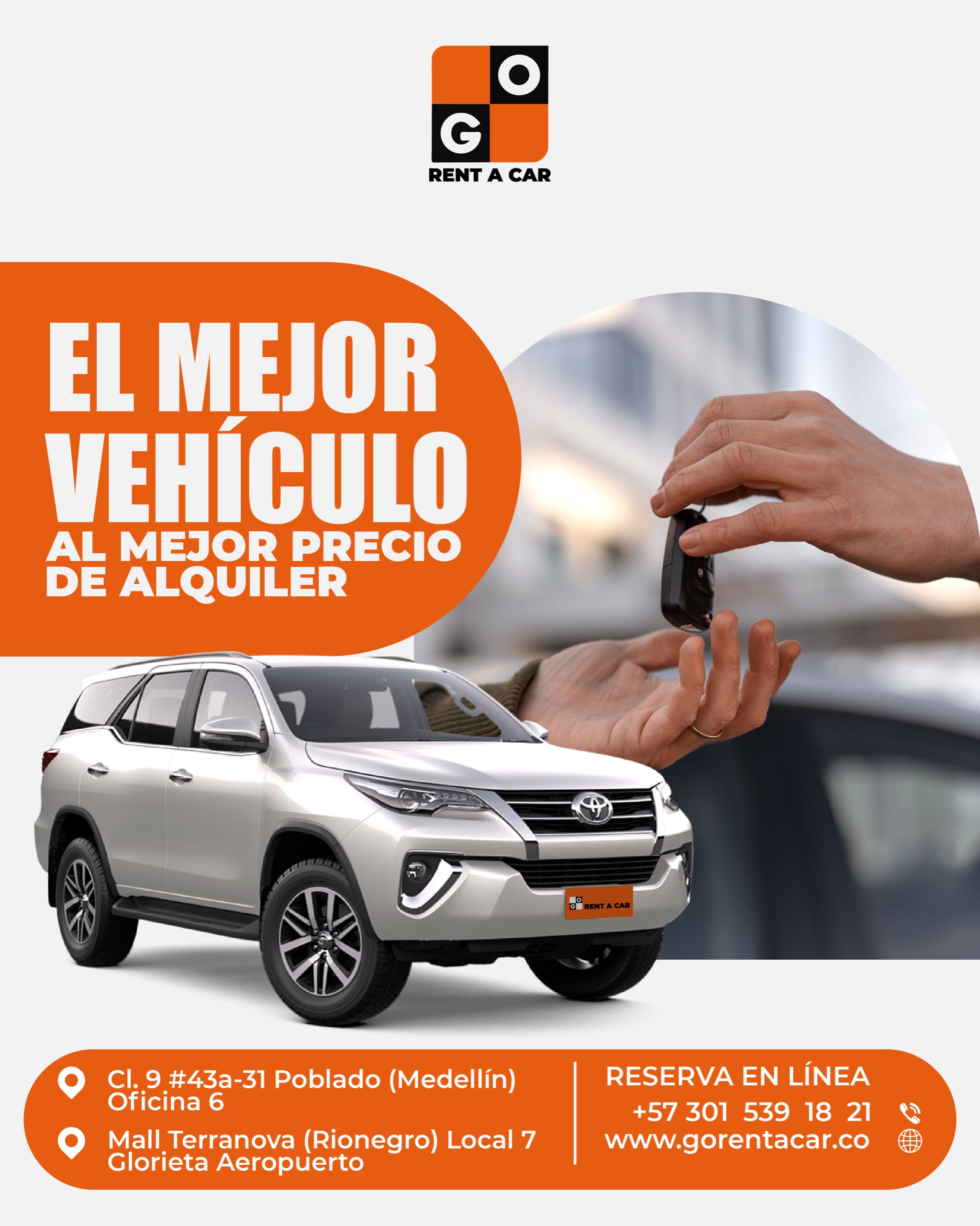 Renta de camionetas en Rionegro aeropuerto