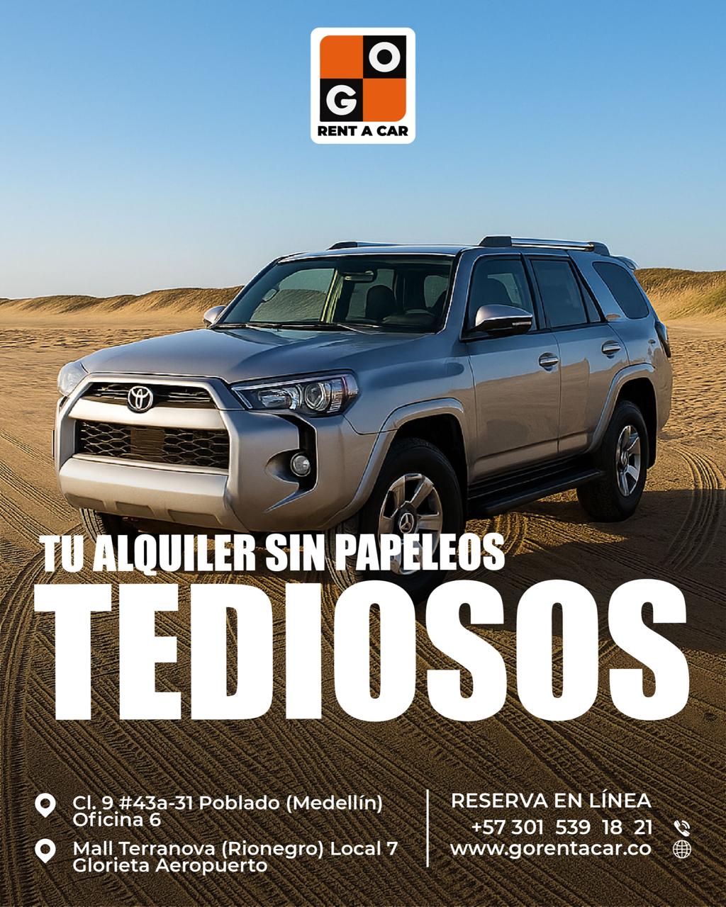 Rent a car Medellín y Rionegro